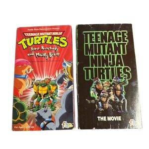 TMNT Teenage Mutant Ninja Turtles VHS Lot The Movie & Super Rocksteady Bebop FHE